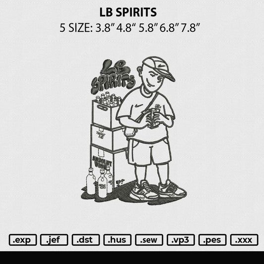 LB Spirits Embroidery File 5 sizes