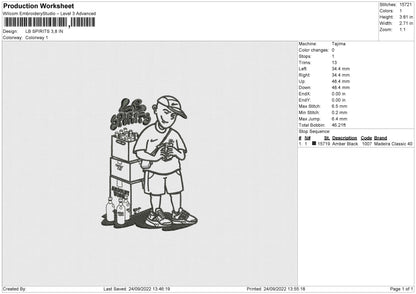 LB Spirits Embroidery File 5 sizes
