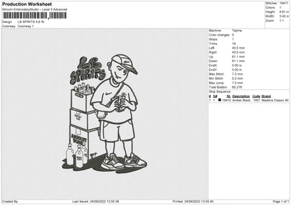 LB Spirits Embroidery File 5 sizes