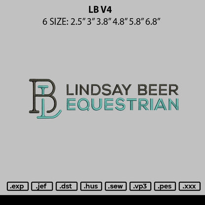 Lb V4 Embroidery File 6 sizes
