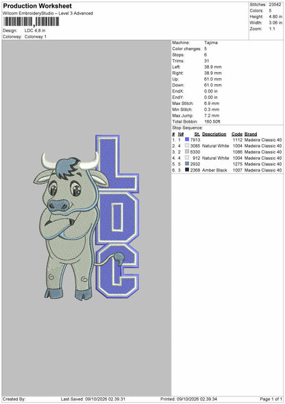 Ldc Text Embroidery Machine Design File 6 sizes