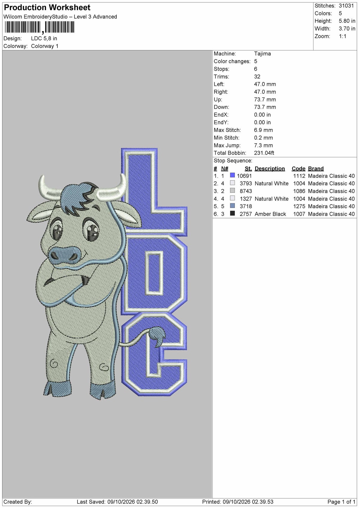 Ldc Text Embroidery Machine Design File 6 sizes