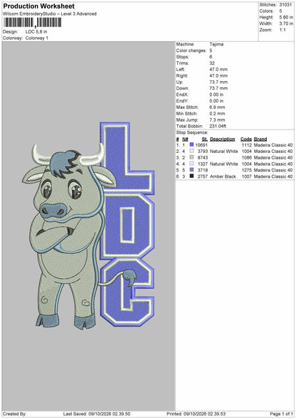 Ldc Text Embroidery Machine Design File 6 sizes