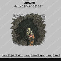 Lidacris Embroidery File 4 size