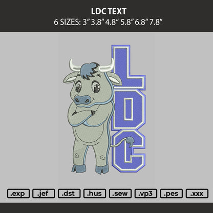 Ldc Text Embroidery Machine Design File 6 sizes
