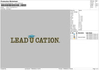 Lead U Cation Embroidery File 4 size