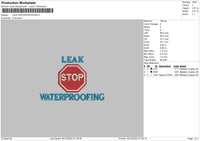 Leak Waterproofing Embroidery File 5 sizes