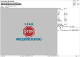 Leak Waterproofing Embroidery File 5 sizes
