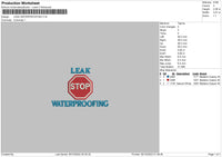Leak Waterproofing Embroidery File 5 sizes