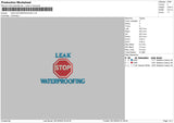 Leak Waterproofing Embroidery File 5 sizes