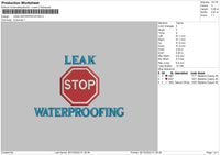 Leak Waterproofing Embroidery File 5 sizes