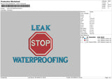 Leak Waterproofing Embroidery File 5 sizes