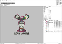 Lean Junkie Embroidery File 6 sizes