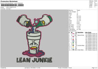 Lean Junkie Embroidery File 6 sizes