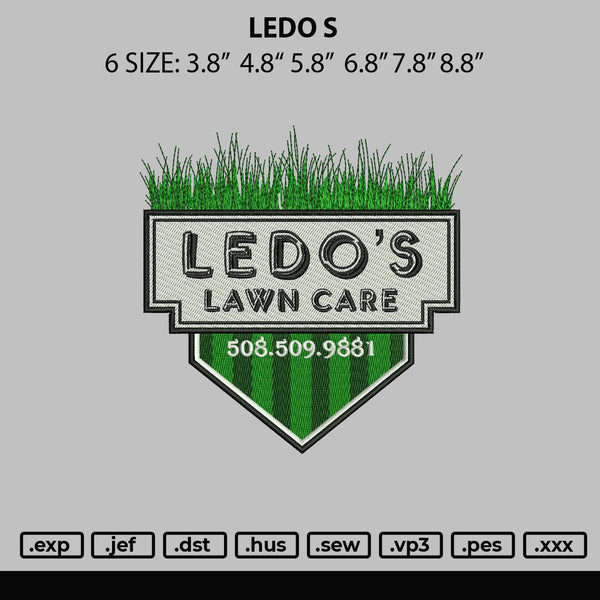 Ledo S Embroidery File 6 sizes