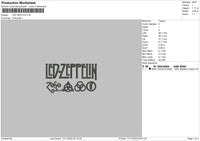 Led Zeppelin Embroidery File 6 sizes