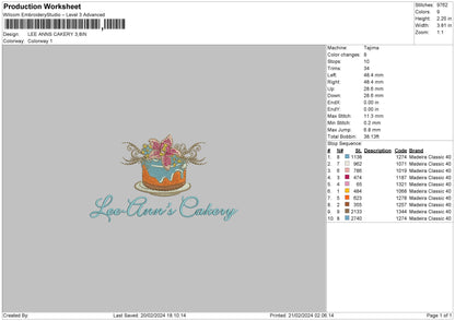 Cake 2102 Embroidery Machine Design File 6 sizes