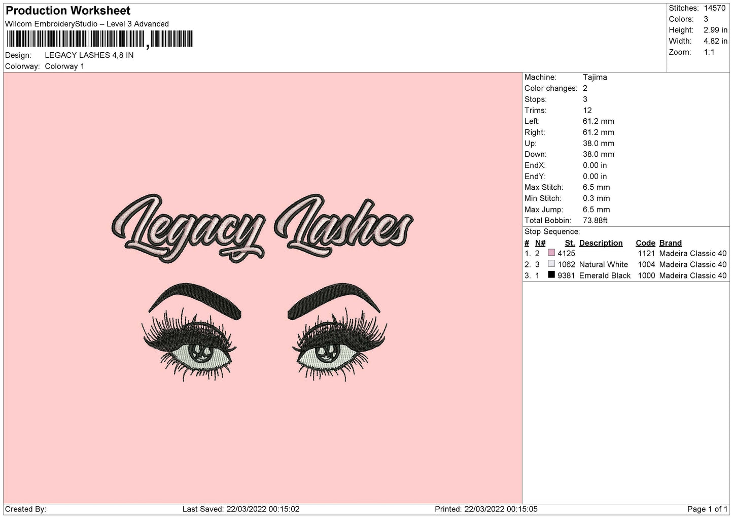 Legacy Lashes Embroidery File 4 size