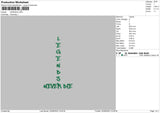 Legends Embroidery File 5 sizes