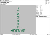 Legends Embroidery File 5 sizes