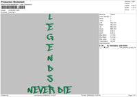 Legends Embroidery File 5 sizes