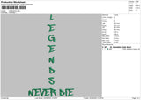 Legends Embroidery File 5 sizes