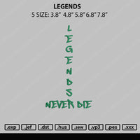 Legends Embroidery File 5 sizes