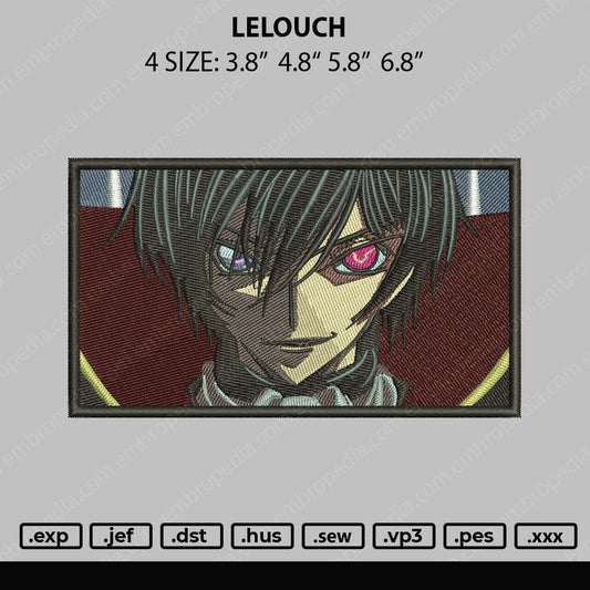 Lelouch Embroidery File 4 size