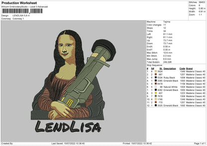 Lendlisa Embroidery File 4 sizes