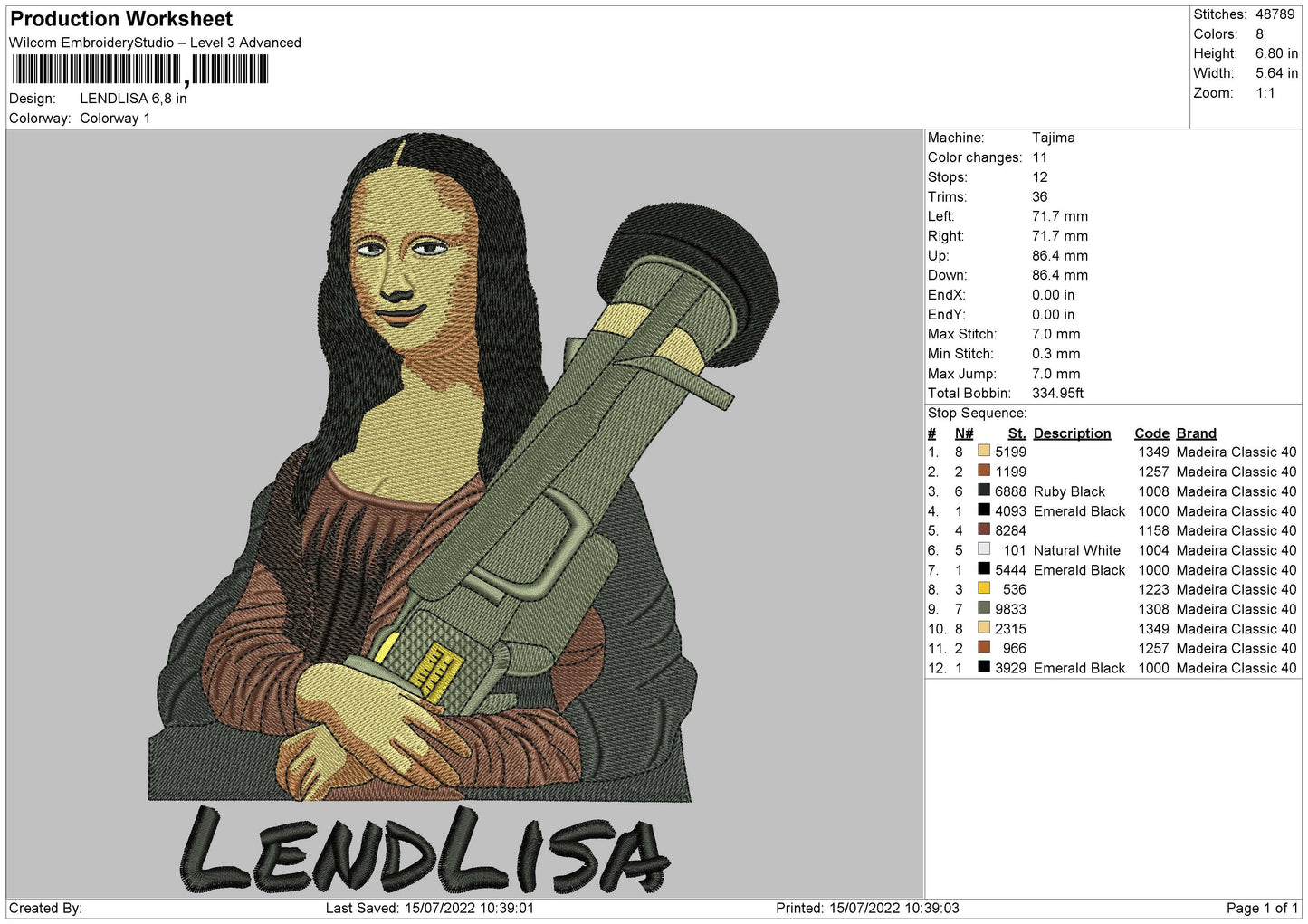 Lendlisa Embroidery File 4 sizes