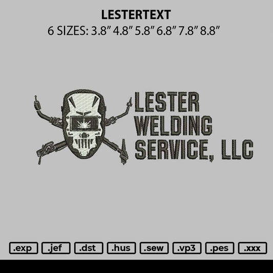 Lestertext Embroidery File 6 sizes