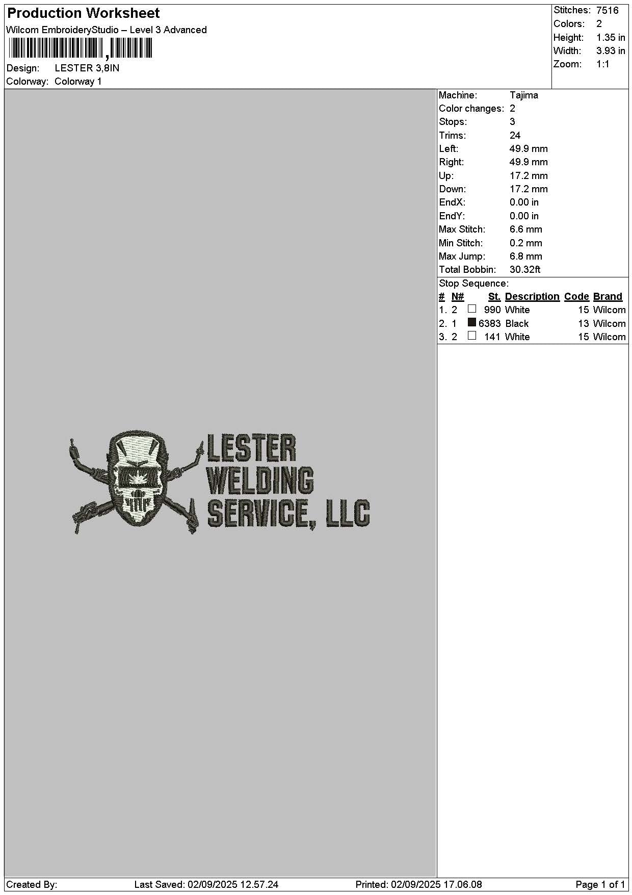 Lestertext Embroidery File 6 sizes