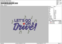 Letsgo Text Embroidery File 6 sizes