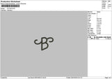 Letter B Embroidery File 6 sizes