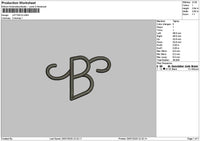 Letter B Embroidery File 6 sizes