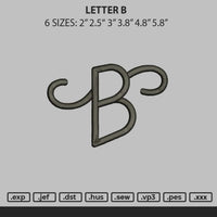 Letter B Embroidery File 6 sizes