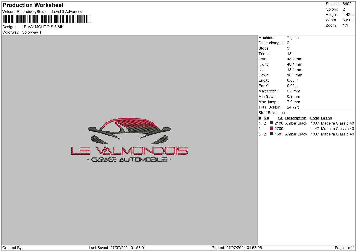 Valmondoistext Embroidery File 6 sizes