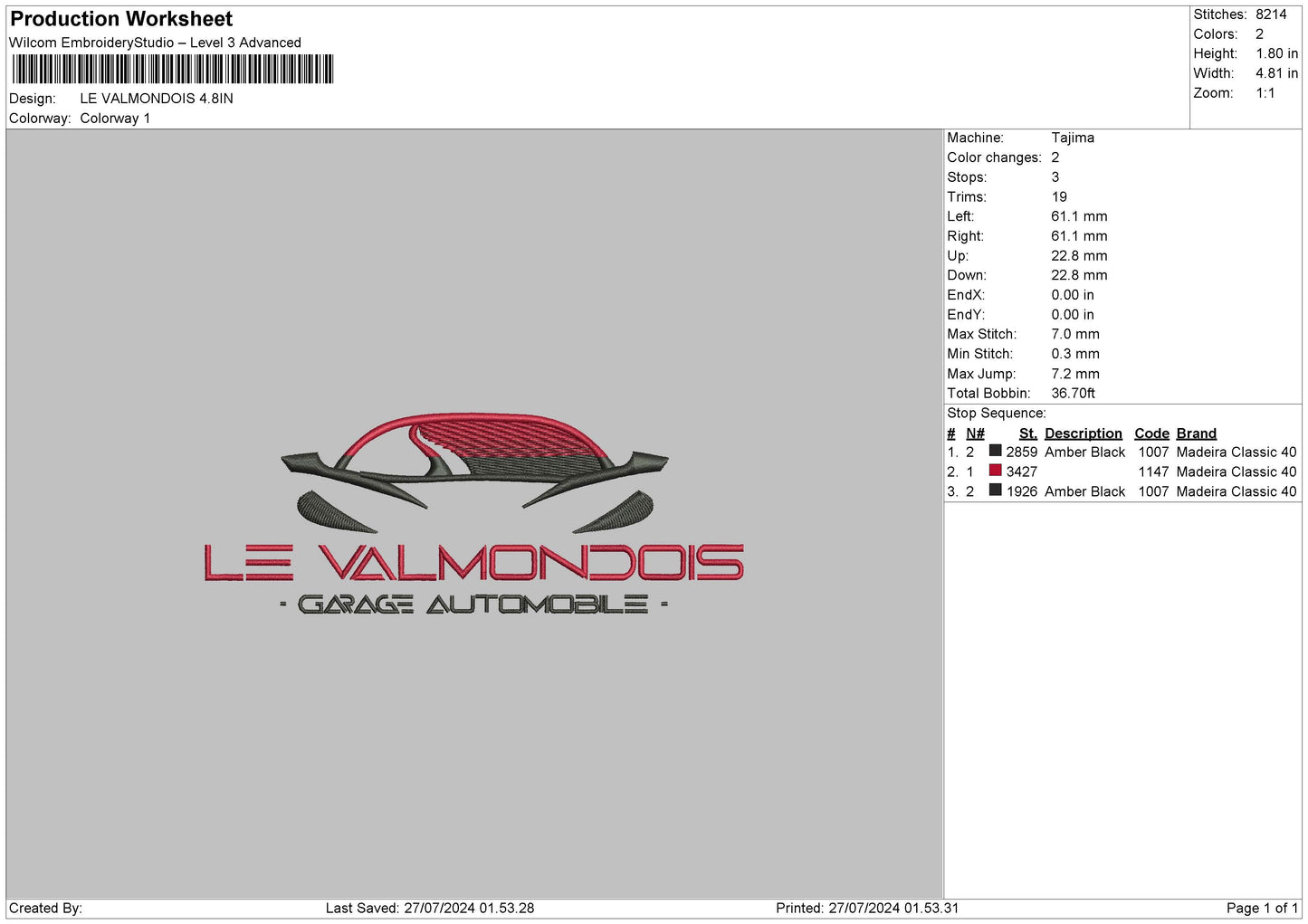 Valmondoistext Embroidery File 6 sizes