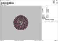 Level Up Logo Embroidery File 6 sizes