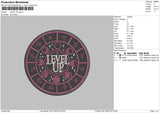 Level Up Logo Embroidery File 6 sizes