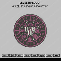 Level Up Logo Embroidery File 6 sizes