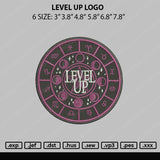 Level Up Logo Embroidery File 6 sizes