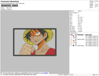 Luffy Rectangle Embroidery File 4 size