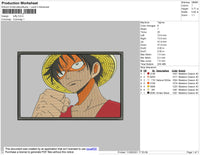 Luffy Rectangle Embroidery File 4 size