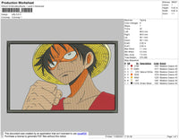 Luffy Rectangle Embroidery File 4 size