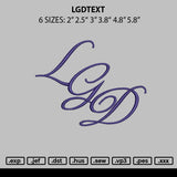 Lgdtext Embroidery File 6 sizes