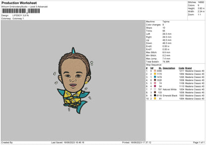 Life Boy Embroidery File 6 sizes