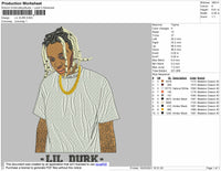 Lil Durk 02 Embroidery File 4 size