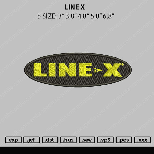 Line X Embroidery File 5 sizes