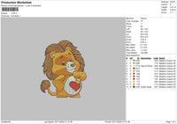 Lion Care Embroidery File 6 sizes
